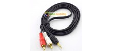 DJ Computer Audio Cable Sound Card Mixer Connection jack 3.5 to RCA to 3.5 1.5mt Headphone plug Tos plug pin jack
